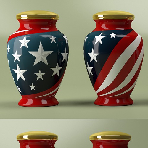 Funeral Urn Based on American Flag
