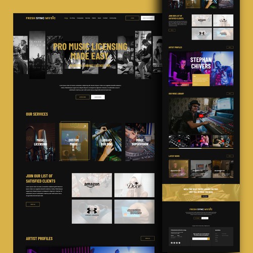 Music Production Website Design