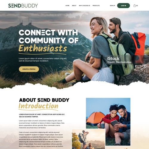 Web design for outdoor activity parters community