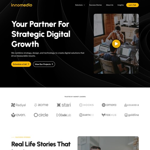 Homepage redesign for a marketing agency