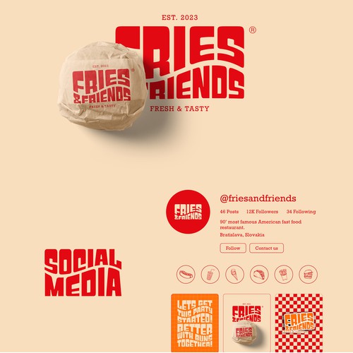 Branding and Social Media Package for Fries and Friends
