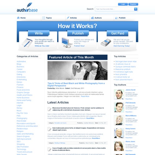 Web 2.0 Design for New Article Site