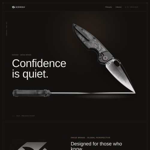 Digital Identity of XORON — a Swiss Premium Knife Brand