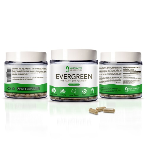 Concept Label: Evergreen, Dietary Supplement