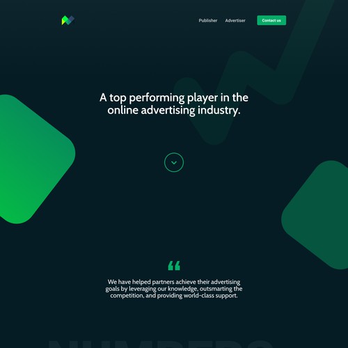 Landing page for Adtech Company
