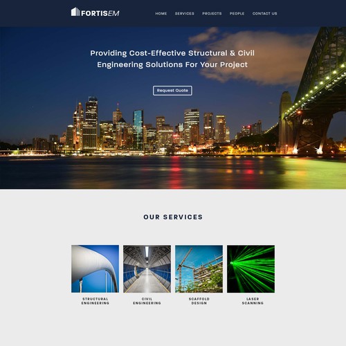 Homepage concept for FortisEM