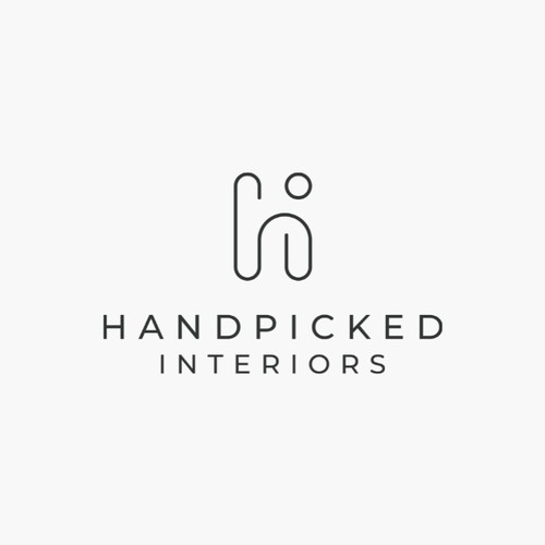 Monogram and wordmark logo for Handpicked Interiors