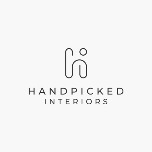Monogram and wordmark logo for Handpicked Interiors