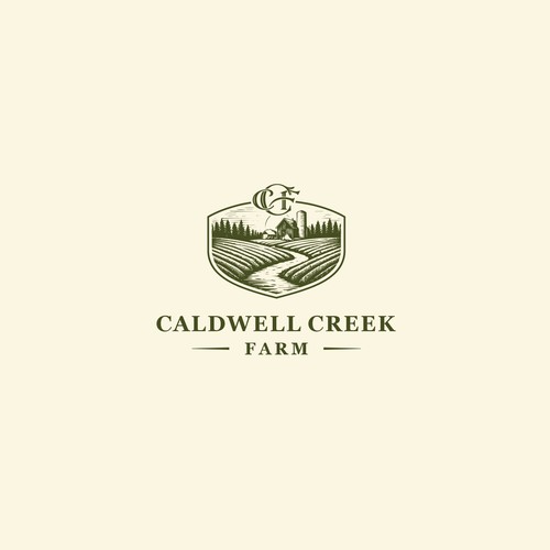 Caldwell Creek Farm — Rustic Minnesota Farm Logo Concept