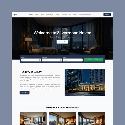 Silvermoon Haven - Landing Page UI/UX Design