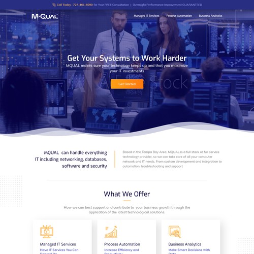 Web design for software service company.