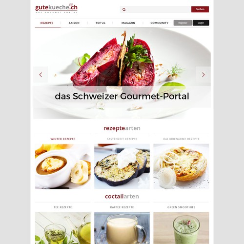 Webdesign for culinary portal