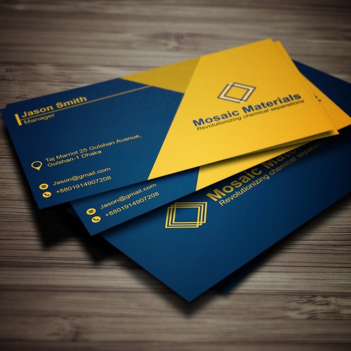 Business card for a fast growing high technology startup