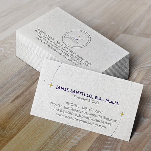 Design business cards for JS Creative concept