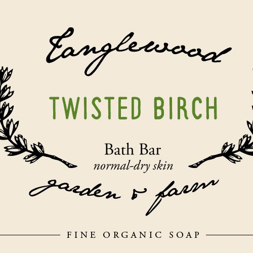 Create an enchanting label for Tanglewood Garden & Farm organic soap