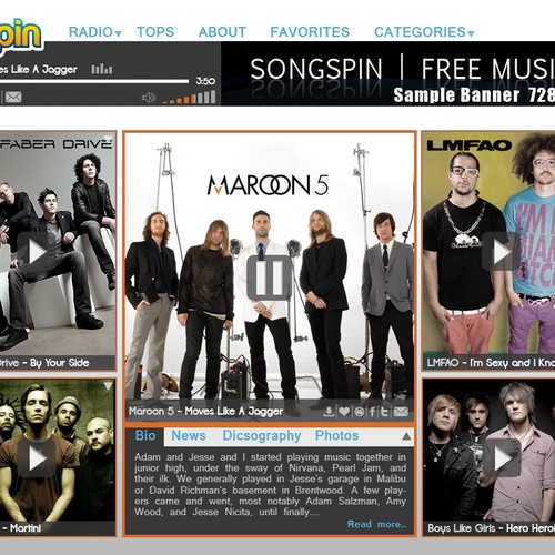 Songspin needs a new website design