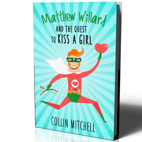 Design a book cover for the comedy novel "Matthew Willard and the Quest to Kiss a Girl"