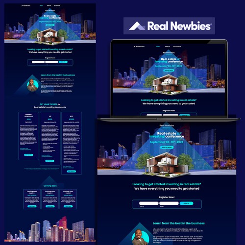 5 star Entry Design for Real estate conference landing page