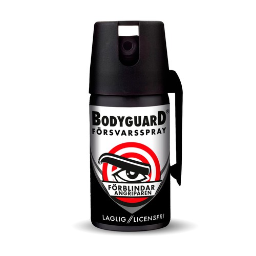 Bold label for self defense spray