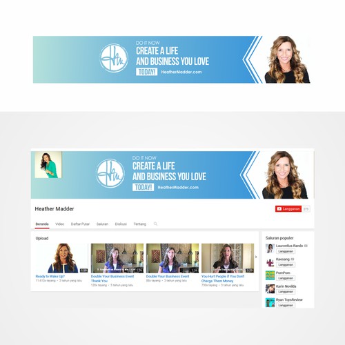 Banner design for Youtube channel coverHeatherMadder.com 