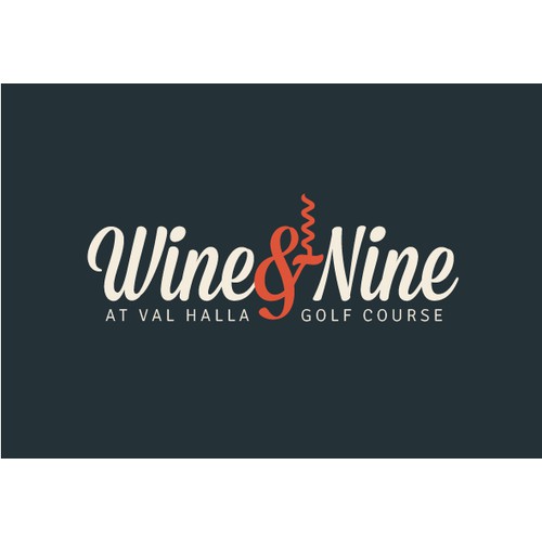 Logo concept for a golf center with wine tasting