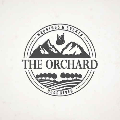 Design Logo for Orchard Wedding Venue with Double Mountain Views