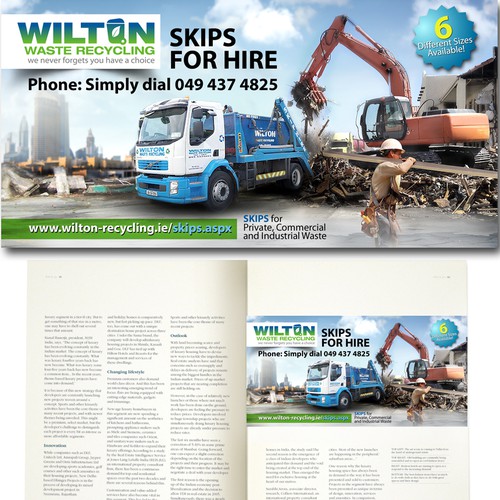 Create the next business or advertising for Wilton Waste Recycling 