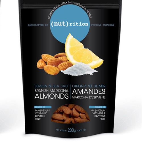 Standup pouch for almonds and cashews