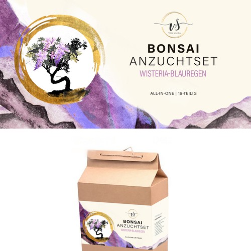 Bonsai packaging label design