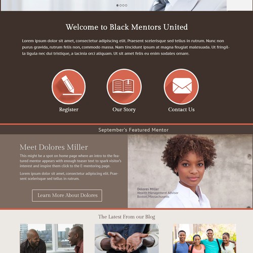 Web design for a Black Mentoring and Networking company