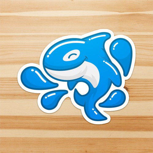 Blue Whale Mascot logo