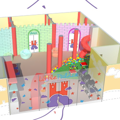 Kids Play Area Plan and Side View drawings