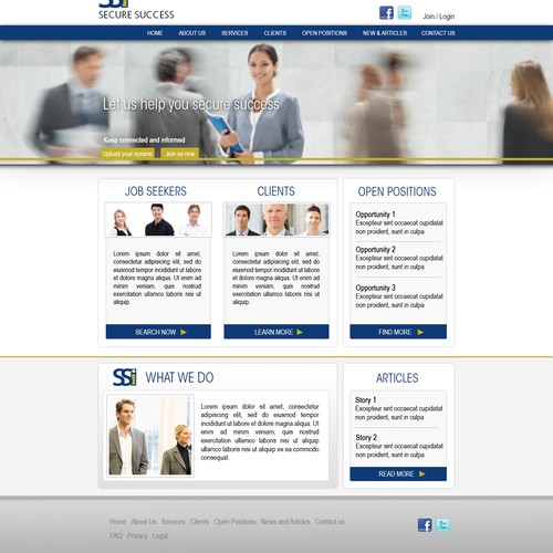 Secure Success Inc. needs a new landing page