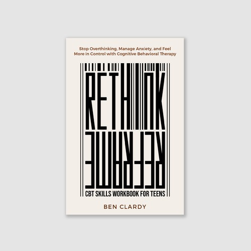 Teen Workbook Cover – Typographic Barcode Effect & Cool Tone Concept