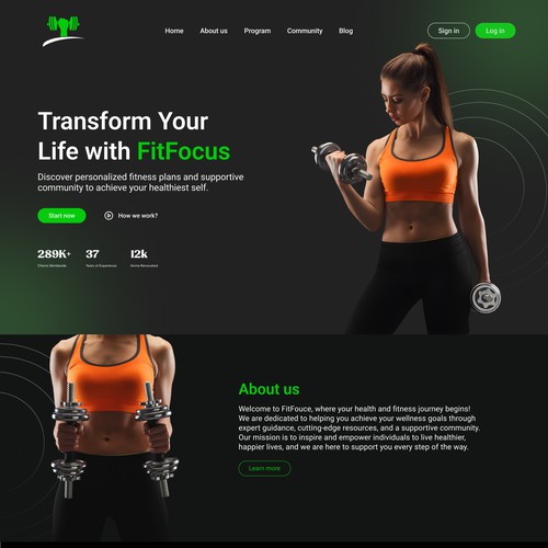 Fit Focus web design