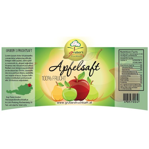 Label for high-quality fruit juices