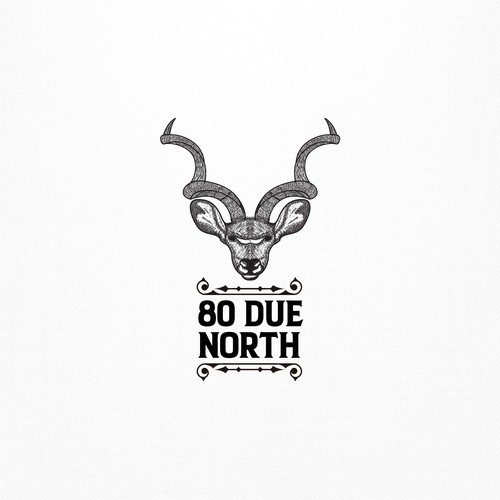 African Hunting Lodge - emblem that evokes authentic, wild, back to basics, hunt and adventure!