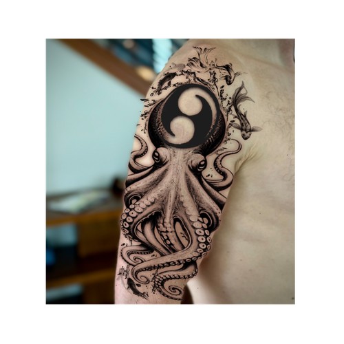 Nautical theme tattoo design 