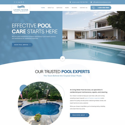 Residential Pool Maintenance Website Design