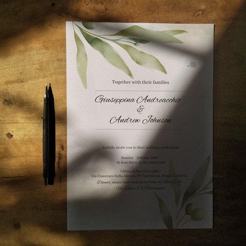 Wedding Invite and accompanying letter