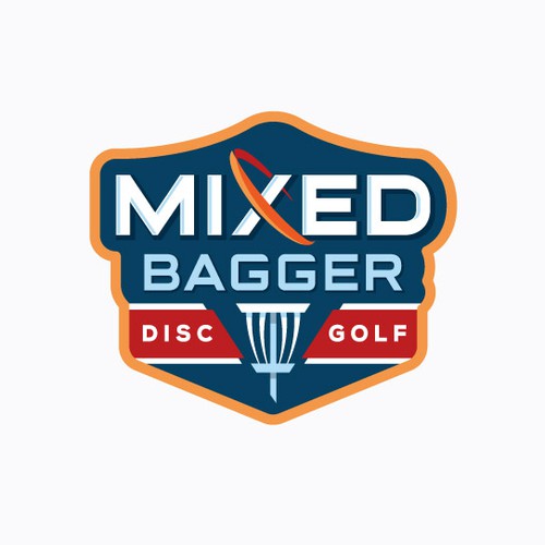 Modern emblem style logo for a disc golf brand