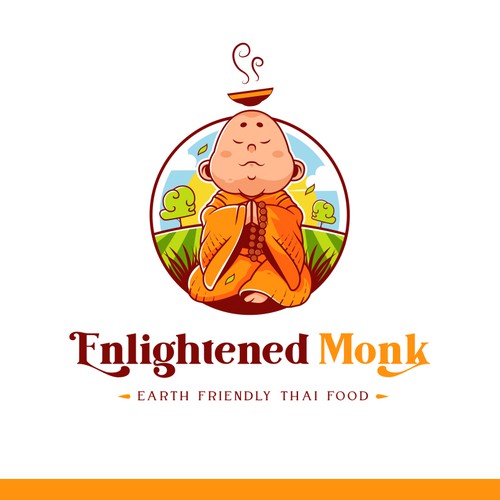 Food Brand Logo for Enlightened Monk