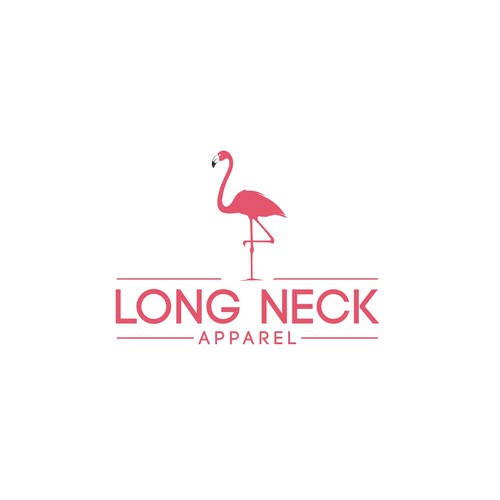 Create a unique yet simple logo of a Flamingo for an apparel company