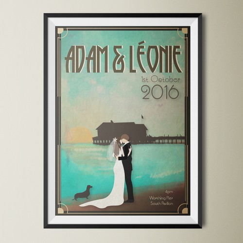 Art Deco Wedding on The Pier Poster