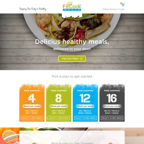 FitCook Home Page Design