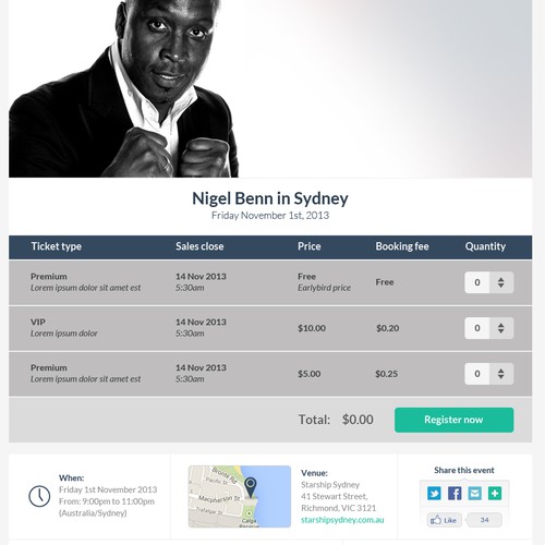 Attendly Event Registration Page Redesign