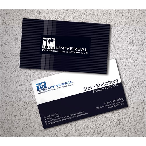 Business card for Universal Construction Systems, LLC