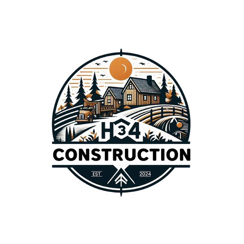 H34 Construction Logo Design