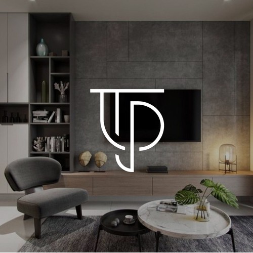 Stylish lineart letter TP logo