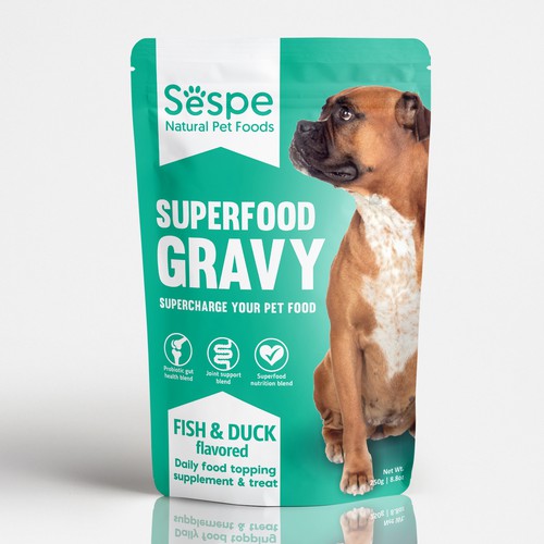 Modern package design concept for dog superfood package